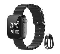 Fockety Montre Métronome Vibrante, Puissante Force de Vibration 5X, écran LCD, Batterie Rechargeable, Montre Numérique avec Réglage 40-240 BPM pour Instruments de Musique et Fitness (Silver)