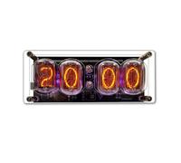 Fockety Nixie Horloge à Tube, Horloge à Tube Lumineux Numérique Rétro Créative avec Alarme, Minuterie, Affichage 12/24 Heures et Lumière RVB, Décoration de Bureau Moderne et Cool