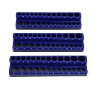 Fockety Organisateur de Douilles Magnétiques, Support de Douille Magnétique de Couleur Bleue, Plateau de Douille Magnétique Métrique à Base Forte pour Zone de Travail