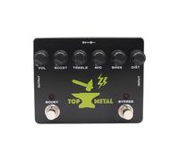 Fockety Pédale de Distorsion en Métal Lourd, Pédale de Guitare de Distorsion Top Boost avec égaliseur 3 Bandes Mid Focus pour Guitares électriques, Basses, True Bypass
