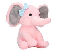 Fockety Peluche éléphant, Peluche Coton PP Haute Résilience, éléphant 25cm Confortable à Ten. (Pink)