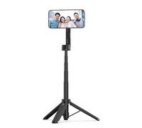 Fockety Perche à Selfie Magnétique, Trépied de Téléphone Télescopique en Alliage D'aluminium à 4 Sections avec Rotation à 360 ° et Inclinaison à 220 °, Compact et Pliable de 17 Cm pour