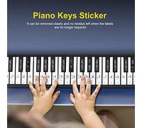 Fockety Piano Keys Stickers for Beginners, 88 Clés Étiquettes Amovibles avec Retrait Claire, Installation Facile, Conception de L'attache Intégrée, Outil D'apprentissage Rapide/Scène applicable: