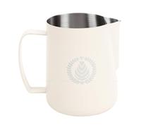 Fockety Pichet à Mousse de Lait, 600 Ml en Acier Inoxydable, Tasse à Mousseur à Lait, Poignée Ergonomique, Pichet à Mousse de avec échelle de Mesure pour café, Cappuccino, Latte Art (WHITE)