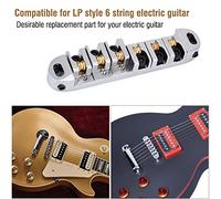 Fockety Pièce de Rechange de Pont de Selle à Rouleaux en Alliage pour Guitare électrique de Style Pont Anticorrosion Durable pour 6 Cordes avec Goujons et Clés Installation Facile pour les Amateurs