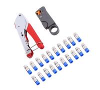 Fockety Pince à Sertir Compacte pour Câble Coaxial, Dénudeur de Fil RG6/RG59, Connecteur F à Compression, Outil pour Installation de Cinéma Maison