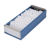 Fockety Porte-Cartes d'Index Boîte à Cartes en Fer Robuste et Durable Extensible Pouvant Contenir Jusqu'à 800 Cartes Avec Couvercle en Transparent pour les Flash Affaires (BLUE)