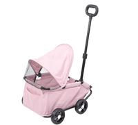 Fockety Poussette pour Animaux de Compagnie, Entrée sans Fermeture éclair, Pneus sans Air, Pet Gear, Poussette sans Fermeture éclair avec Housse Anti-intempéries, Chariot de (Rosâtre)