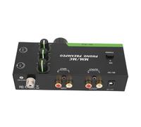 Fockety Préampli Phono Mm MC, Entrée/Sortie XLR 5 Broches, Mini Préamplificateur Phonographe Stéréo Professionnel avec Sortie Casque 3,5 Mm pour Platine Vinyle et (Prise UE)