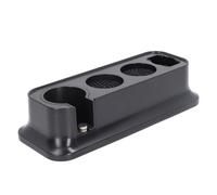 Fockety Prise en Charge à Café en Bois, Universel Lavable Station de Bourrage de Café Ave Tapis en Silicone Antidérapant, Filtre à Porte-Tampon à Expresso pour 51mm 53 Mm 58 Mm Porte-Filtres (BLACK)
