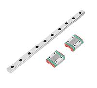 Fockety Rail de Guidage Linéaire Miniature Compact MGN12 avec Blocs Coulissants pour Petits équipements et Mesures de Précision, Conception à 4 Points, Matériau en Acier à Roulement