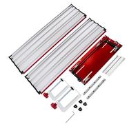Fockety Rail de Guide de Scie sur Piste, Rail Droit Universel avec une Pince Réglable Ensemble pour 7 Scies Circulaires de 7 1/4, une Plage de Coupe de 50 Pouces, un Cadre en Métal