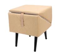 Fockety Rampe pour Chien Ottoman Divisée, Escalier Pliable pour Animaux de Compagnie avec Lin en Coton Antidérapant et Bois de Pin, Rampe Pliante pour Chiens et Chats de Petite, Moyenne