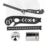 Fockety Règle de Dessin Multifonctionnelle en Fer Noir, Rapporteur de Boussole pour Artistes, Architectes, étudiants, Mesure Magnétique pour les Amateurs de Mandala, 17 Mm (17mm)