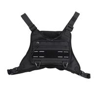 Fockety Sac de Poitrine de Sport, Gilet de Course Léger Résistant à l'eau avec Matériau Réfléchissant et Sangles Réglables, pour Les Entraînements, Le Cyclisme, la Randonnée (Black)