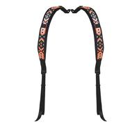 Fockety Sangles de Harnais D'accordéon, Sangles D'épaule Réglables de 73 à 109 Cm, de Harnais D'épaule en Cuir et Velours pour Accordéons de 16 à 120, Accessoires D'instruments (Ethnique Géométrique)