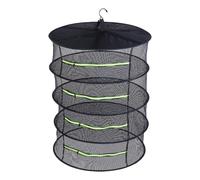 Fockety Séchoir à Linge, séchoir à Linge Suspendu à 4 Niveaux avec Crochet, Fermeture éclair et Sac de Rangement, séchoir Pliable en Nylon Respirant pour Plantes, Fleurs et vêtements