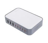 Fockety Station de Recharge USB, Chargeur Rapide USB C 8 Ports 200 W pour Plusieurs appareils, hub de Recharge Rapide PD 100 W pour téléphone et Tablette de Bureau à Domicile (Prise UE)