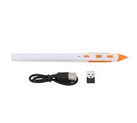 Fockety Stylo de Souris sans Fil, Souris à Stylo Ergonomique avec 800 1200 1600 DPI Réglable, Fonction PPT Flip, Gamme 10m, Compatible avec Mac OS Ordinktops Desktops Tablets (White)