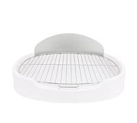 Fockety Support de Pipi pour Chien, 20.08x16.54in Reusable Spash Proof Puppy Pad Holder Large Training Pet Toilet with Stainless Steel Mesh High Wall and Scoop, for Small Medium Dog (White)