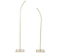 Fockety Support de Toile de Fond en Arc Métallique, Ensemble de 2 Gold Arc incurvé en Or avec Base, Dossier de Fond de Mariage pour la Cérémonie (6,7 Pieds, 8 Pieds)