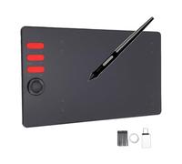 Fockety Tablette de Dessin Graphique, Grande Tablette Graphique de 7,68 X 4,8 Pouces avec 16384 Niveaux de Pression, Stylet sans Batterie et 6 Touches de Raccourci, pour la Peinture (Q5)