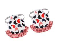 Fockety Tablier de Poule, Protecteur de Plumes D'aile, Selle de Poulet élastique pour Animaux de Compagnie, Fournitures de Volaille, 2 Pièces Blanc + Rouge 8,7x6,7 Pouces (B)