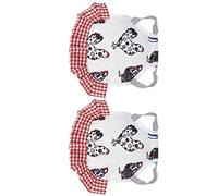 Fockety Tablier de Poule, Protecteur de Plumes D'aile, Selle de Poulet élastique pour Animaux de Compagnie, Fournitures de Volaille, 2 Pièces Blanc + Rouge 8,7x6,7 Pouces (A)