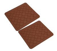 Fockety Tapis de Macarons en Silicone Lisse, Résistant aux Hautes Températures pour Gâteau, Pudding, Chocolat, Ustensiles de Cuisine, 2 Pièces