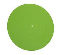 Fockety Tapis de platine vinyle antistatique en caoutchouc rond avec rainures antidérapantes, accessoire pour platine vinyle réduisant le bruit et améliorant la qualité des basses (GREEN)