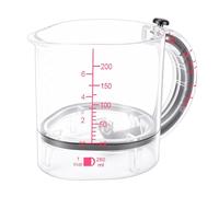 Fockety Tasse à mesurer ajustable 4 en 1, multifonctionnelle, pour ingrédients liquides et secs, avec bouton poussoir et base pour la cuisine et la pâtisserie, compatible