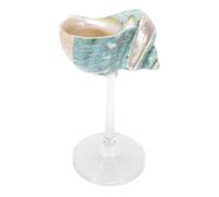 Fockety Tasse à Vin, Verres à Vin en Coquillage Faits à la Main, Verres à de Mariage, Tasse à Conque, Verre à Cocktail, pour Anniversaire, Mariage, Plage, Demoiselles (Base Transparente Verte)
