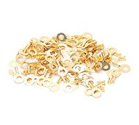 Fockety Terminal à œil en Laiton, 100 Pièces, Terminal à Anneau pour Câble à Sertir, Connecteur de Batterie M6 6.2mm, Ignifuge, pour Usage Marin