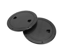 Fockety Trappe de Bateau de 8 Pouces, Trappe d'inspection Ronde antidérapante avec Couvercle Amovible et Trous pré-percés pour Bateaux de Plaisance, Yachts et Camping-Cars (Black)