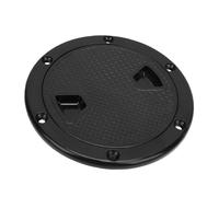Fockety Trappe de Bateau Ronde, 2 Pièces Trappe D'accès au Pont Marin Ronde de 4 Pouces de Bateau D'inspection de Plaque de Pont avec Joint Torique pour Navires Yachts RV (Black)