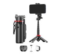 Fockety Trépied Portable pour Perche à Selfie, Support de Téléphone Extensible en Alliage D'aluminium de 41 Cm avec Télécommande sans Fil et Lumière de Remplissage 3 Couleurs pour,