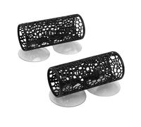 Fockety Tunnel Betta, Décoration Aquarium Hollow Hammock avec Ventou, pour Les Bettas et Les Petites Crevettes pour Se Détendre et Jouer, Nettoyage et Repositionnement Faciles (Black)