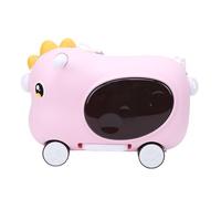 Fockety Valise pour Enfants, Bagage de Scooter Pliable Léger avec Plastique Résistant aux Chocs et Repose-Pieds à 90 Degrés, Bagage pour Tout-Petits adapté aux Aéroports pour Garçons et (Pink)