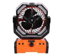 Fockety Ventilateur de Camping, Ventilateur alimenté par Batterie sans Fil Rechargeable de 20 000 MAh avec Lumière LED et Télécommande, Portable Polyvalent pour Tente