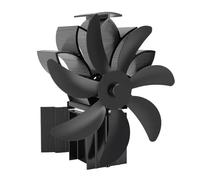 Fockety Ventilateur de Poêle à Bois, Ventilateur de Cheminée alimenté par la Chaleur, Non électrique avec Accessoires de Poêle, Thermomètre, 7 Pales, pour la Combustion du Bois