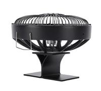 Fockety Ventilateur de Poêle alimenté par la Chaleur, Ventilateur de Cheminée à Bois en Alliage D'aluminium à 5 Pales, Fonctionnement Silencieux Non électrique, avec Thermomètre