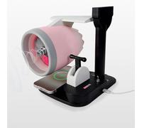 Fockety Ventilateur turbo de bureau créatif, 3 en 1, avec humidificateur, charge sans fil 15 W et feux arrière, vitesse réglable de 4 000 tr/min, en forme de moteur d'avion (Lumière rouge)