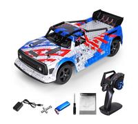 Fockety Voiture de Course RC à L'échelle 1:12, Moteur sans Balais 4 Roues Motrices, Voiture Télécommandée à Grande Vitesse de 60 Km/h avec Lumières LED et Technologie 2,4 G, Jouet de (Rouge et Bleu)