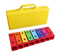 Fockety Xylophone Chromatique à 8 Notes avec étUi Jaune, 2 Baguettes de sécuré pour Lesfants Xylophone à Résonatueur pour Lesfants et Les Tout-Petits coloré Livre de Musiq