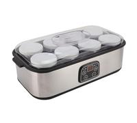 Fockety Yaourtière probiotique avec contrôle de la durée et de la température réglables, machine à yaourt grec numérique automatique avec 8 pots en verre de 170 g pour la maison (Plug UE 220V)