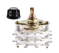 FOCMKEAS KCT Commutateur de bande rotatif 2P7T 2 pôles 7 positions Bande Commutateurs sélecteurs rotatifs 2 niveaux Commutateurs de bande d'onde avec bouton pour TV, radio, appareil électronique