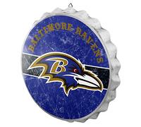 FOCO Baltimore Ravens NFL Plaque en métal avec bouchon de bouteille, taille unique (SGNNFMDISBTCP)