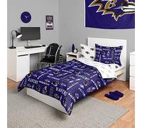 FOCO Baltimore Ravens NFL Team Color Bed in a Bag Comforter Bedding 5 Piece Twin Set