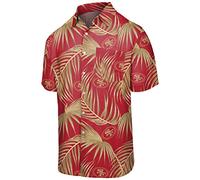 FOCO Chemise à Manches Courtes pour Homme Motif Floral Baltima raiens SMU à Boutons Fleuris Taille L XXL San Francisco 49ers