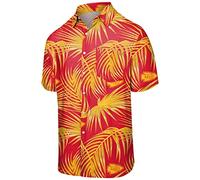 FOCO Chemise à Manches Courtes pour Homme Motif Floral Baltima raiens SMU à Boutons Fleuris Taille L XL Kansas City Chiefs